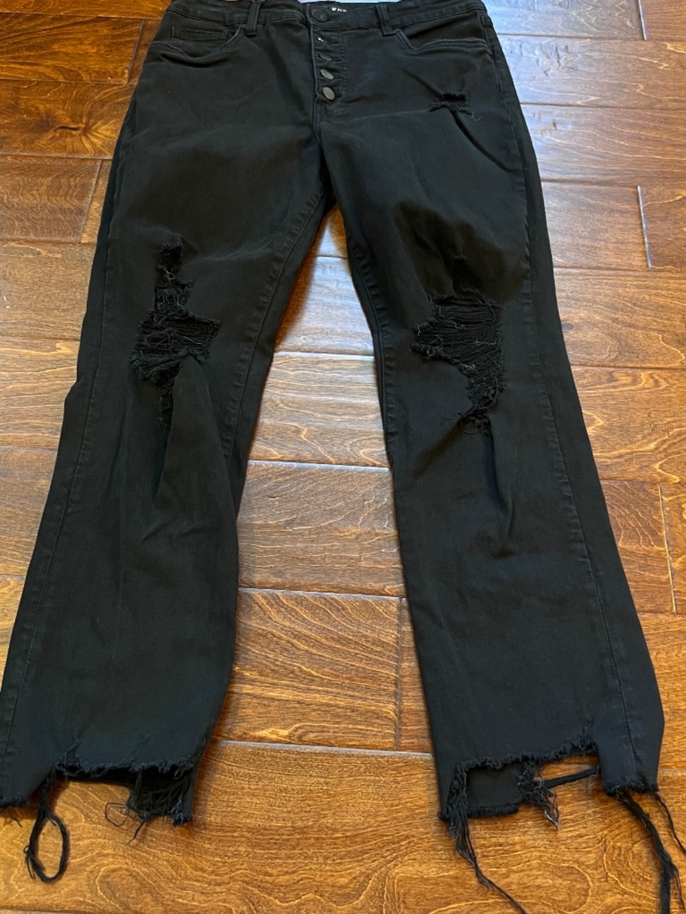 Kut From the Kloth Fab Ab Ankle Straight Leg High Rise Black Jeans Size 10